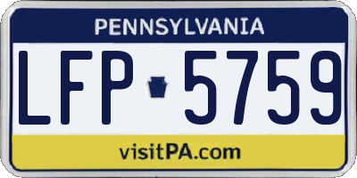 PA license plate LFP5759