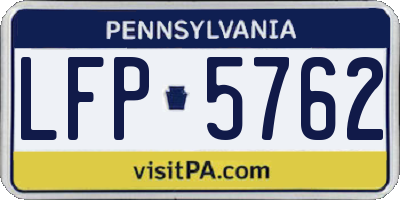 PA license plate LFP5762