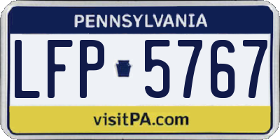 PA license plate LFP5767