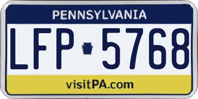 PA license plate LFP5768