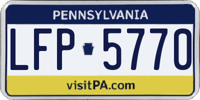 PA license plate LFP5770