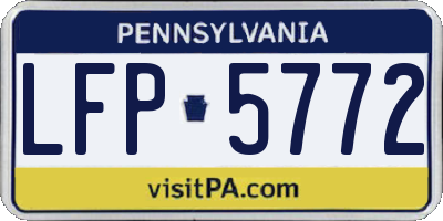 PA license plate LFP5772
