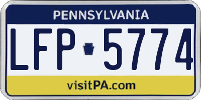 PA license plate LFP5774
