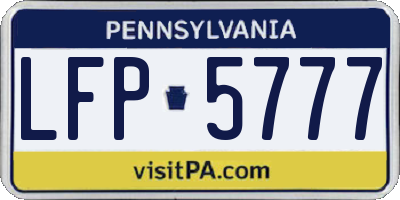 PA license plate LFP5777