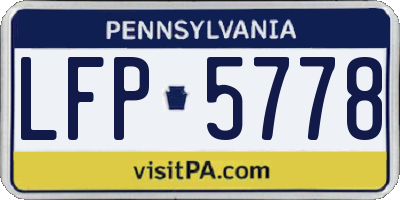 PA license plate LFP5778