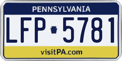 PA license plate LFP5781