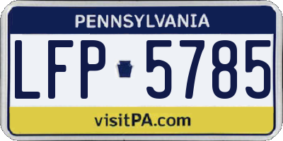 PA license plate LFP5785