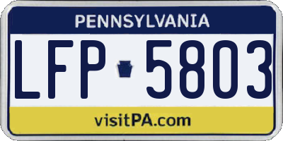 PA license plate LFP5803
