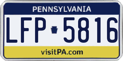 PA license plate LFP5816