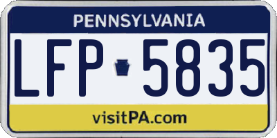 PA license plate LFP5835