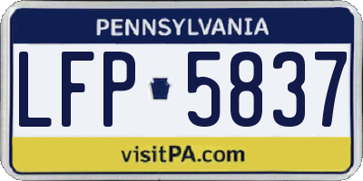PA license plate LFP5837