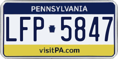 PA license plate LFP5847