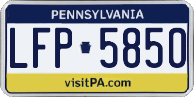 PA license plate LFP5850