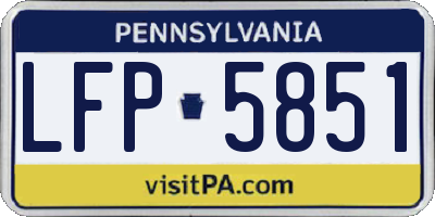PA license plate LFP5851