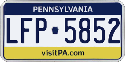 PA license plate LFP5852