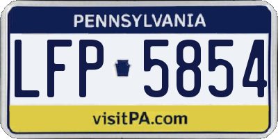 PA license plate LFP5854