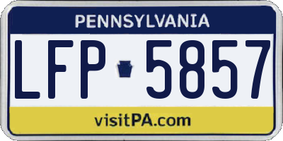 PA license plate LFP5857
