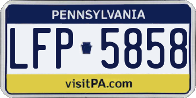 PA license plate LFP5858
