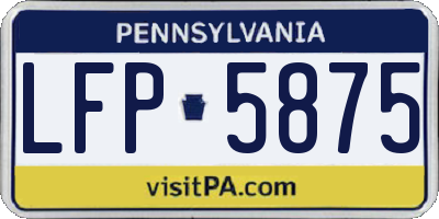 PA license plate LFP5875