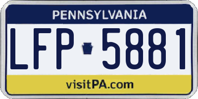 PA license plate LFP5881