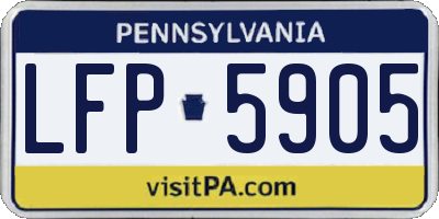 PA license plate LFP5905