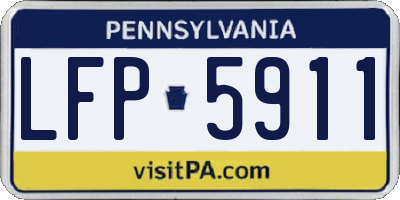 PA license plate LFP5911