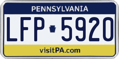 PA license plate LFP5920