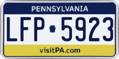 PA license plate LFP5923