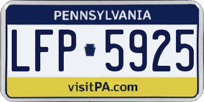 PA license plate LFP5925