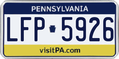 PA license plate LFP5926