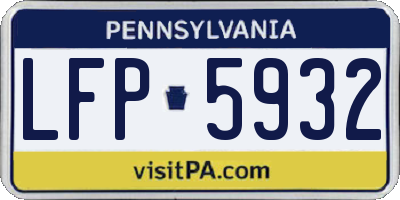 PA license plate LFP5932