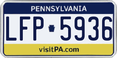 PA license plate LFP5936