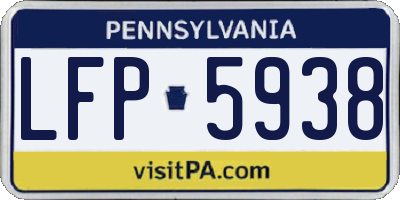 PA license plate LFP5938