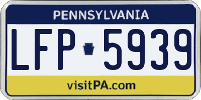 PA license plate LFP5939