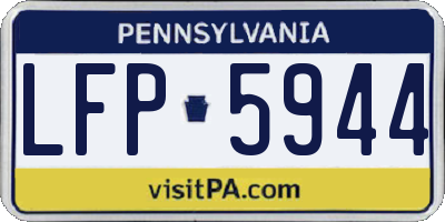 PA license plate LFP5944