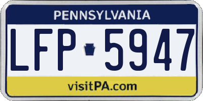 PA license plate LFP5947