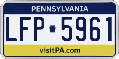 PA license plate LFP5961