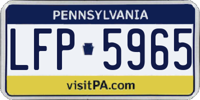 PA license plate LFP5965