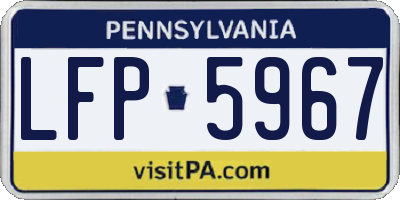 PA license plate LFP5967