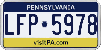 PA license plate LFP5978