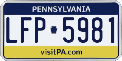 PA license plate LFP5981