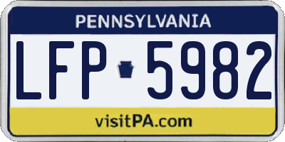PA license plate LFP5982