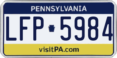 PA license plate LFP5984