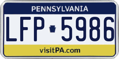 PA license plate LFP5986