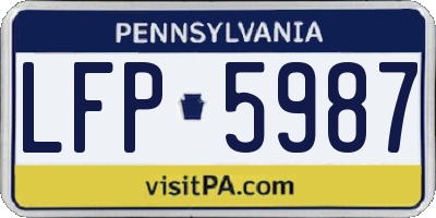 PA license plate LFP5987