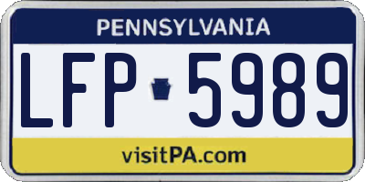 PA license plate LFP5989