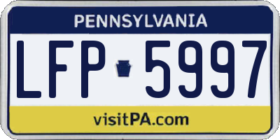 PA license plate LFP5997