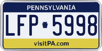 PA license plate LFP5998