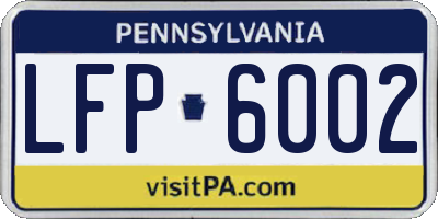 PA license plate LFP6002