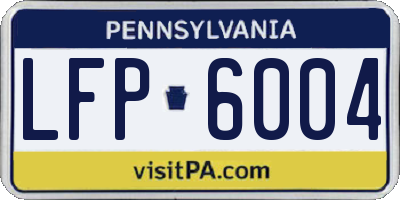 PA license plate LFP6004